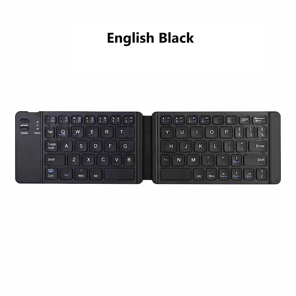 English Black B05 AVATTO светильник-удобная русская/английская Bluetooth складная клавиатура, складная беспроводная клавиатура для IOS/Android/Windows ipad планшетного телефона - Цвет: English Black B05