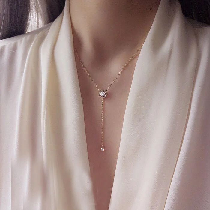 Ожерелье женское из серебра 100% пробы с фианитом|jewelry for women|y necklacejewelry jewelry |