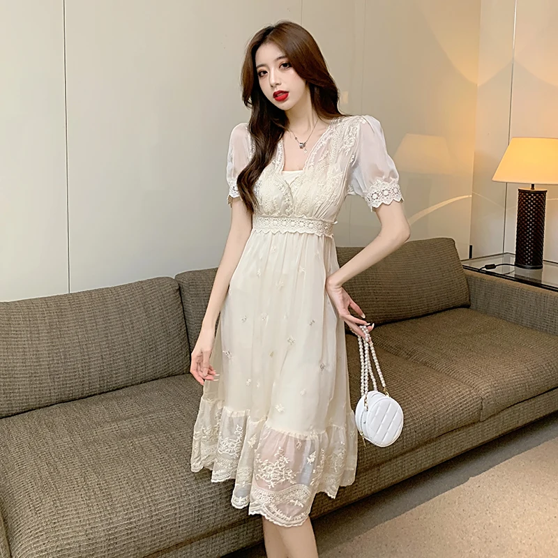 

Женское платье с завышенной талией Tender wind, французское маленькое платье с завышенной талией