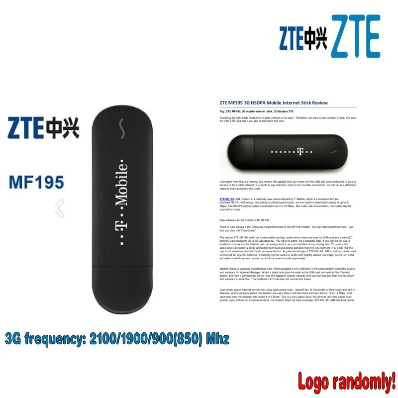 

Lot of 100pcs Original Unlocked 21Mbps ZTE MF195 HSDPA 3G USB MODEM And 3G USB Dongles