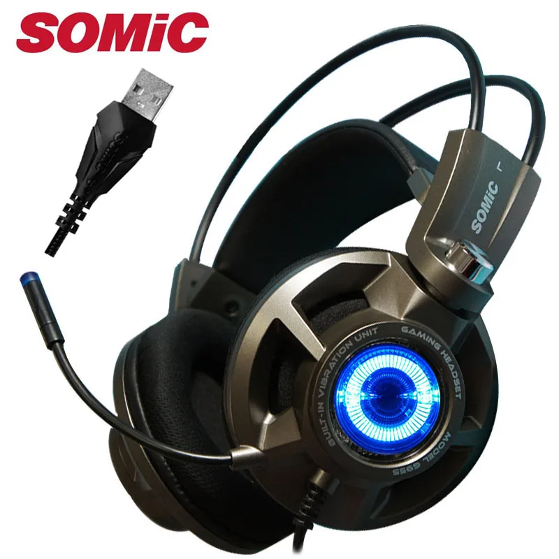 Игровые наушники 7 1 звуковая гарнитура USB с микрофоном ПК бас стерео компьютерный