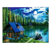 landscape waterfall printed fabric 11ct cross stitch patterns embroidery dmc threads handmade craft painting promotions