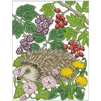 hedgehog in autumn patterns counted cross stitch 11ct 14ct 18ct diy cross stitch kits embroidery needlework sets home decor