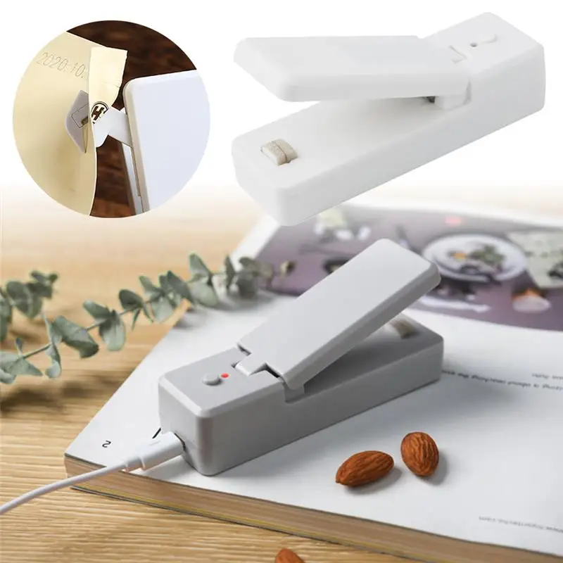 

Mini Portable Sealer, USB Charging Instant-Heat Sealing Packaging Machine Bag Clips For Kitchen Accessories Food Preservation
