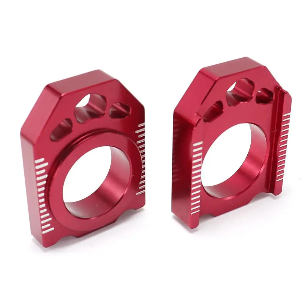 

BILLET ALUMINUM REAR CHAIN ADJUSTER AXLE BLOCKS FOR CR125R 250R CRF250R CRF250X CRF250 CRF450R CRF450X CRF450 DIRT BIKE