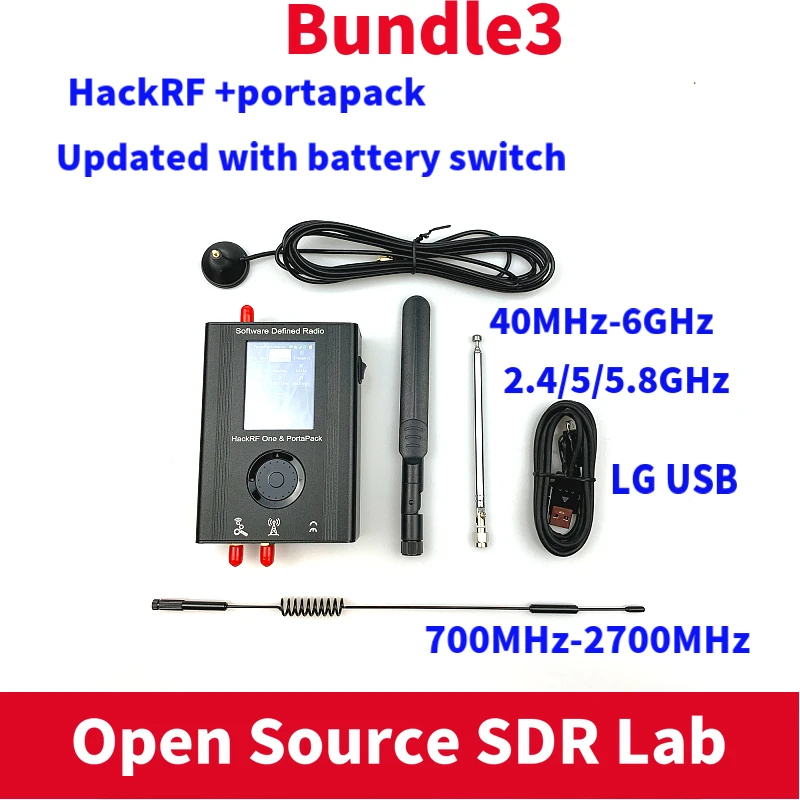 PORTAPACK с прошивкой havoc flashed + HACKRF ONE 1 МГц до 6 ГГц SDR программное обеспечение De