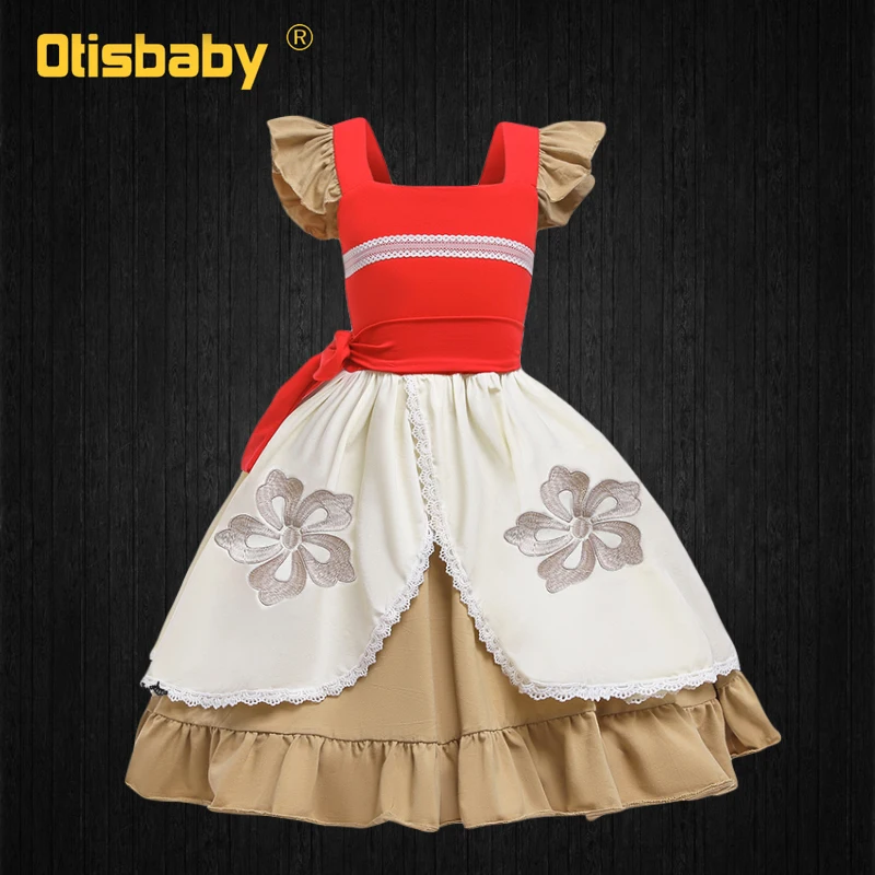 2021 Summer Moana Dress for Girls Vaiana Princess Dresses Kids Party Cosplay Costumes with Wig Children Clothing Clothes | Детская