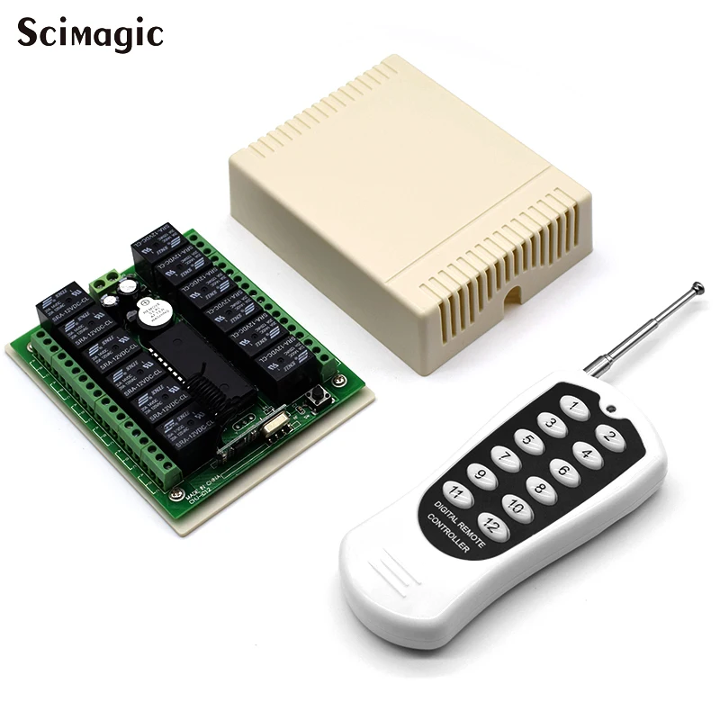433mhz DC 12V 24v 12CH Relay Wireless Remote Control Switch 433 MHz RF Receiver Module For Smart Home lighting | Электроника