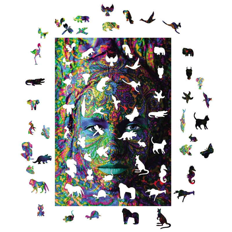 

Wooden Jigsaw Puzzle Face Puzzle Board Set Toy Interesting Wooden Puzzles For Adults Kids Christmas Gifts Educational Games Toys