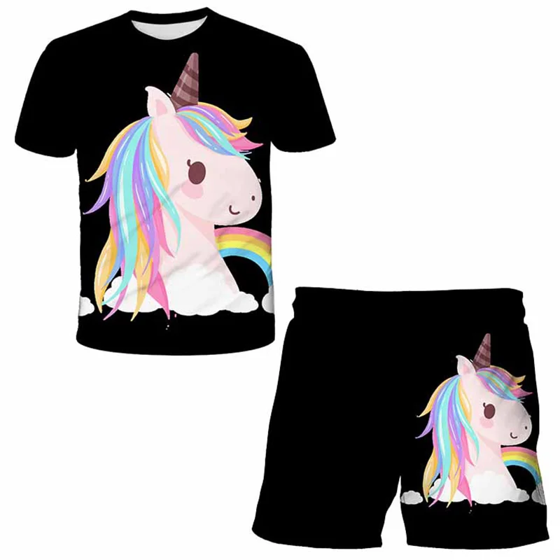 Детская одежда с рисунком и надписью для девочек костюм футболкой 2021 летняя