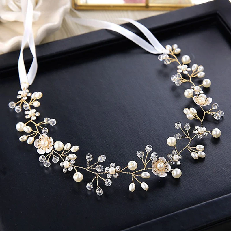 

Hot-selling bridal accessories beautiful flowers beaded girl headband wedding hairdresses hair custom female wedding party