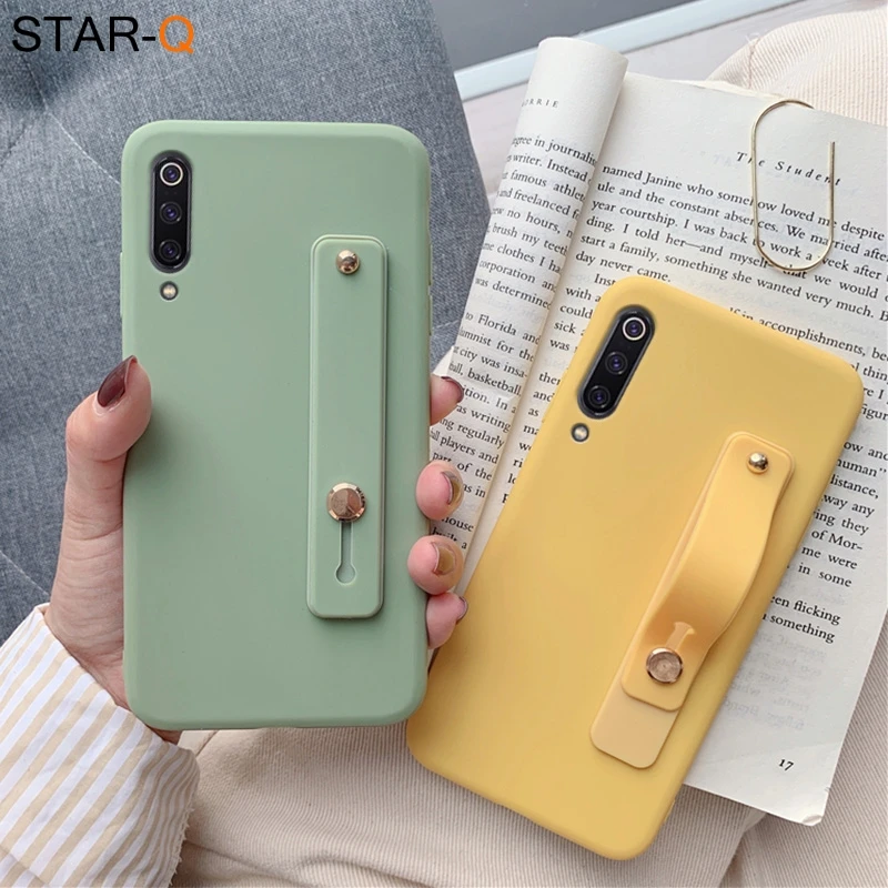 wriststrap phone holder silicone case for xiaomi mi 9 lite se xiomi mi9 8 lite 9t pro a3 soft back cover