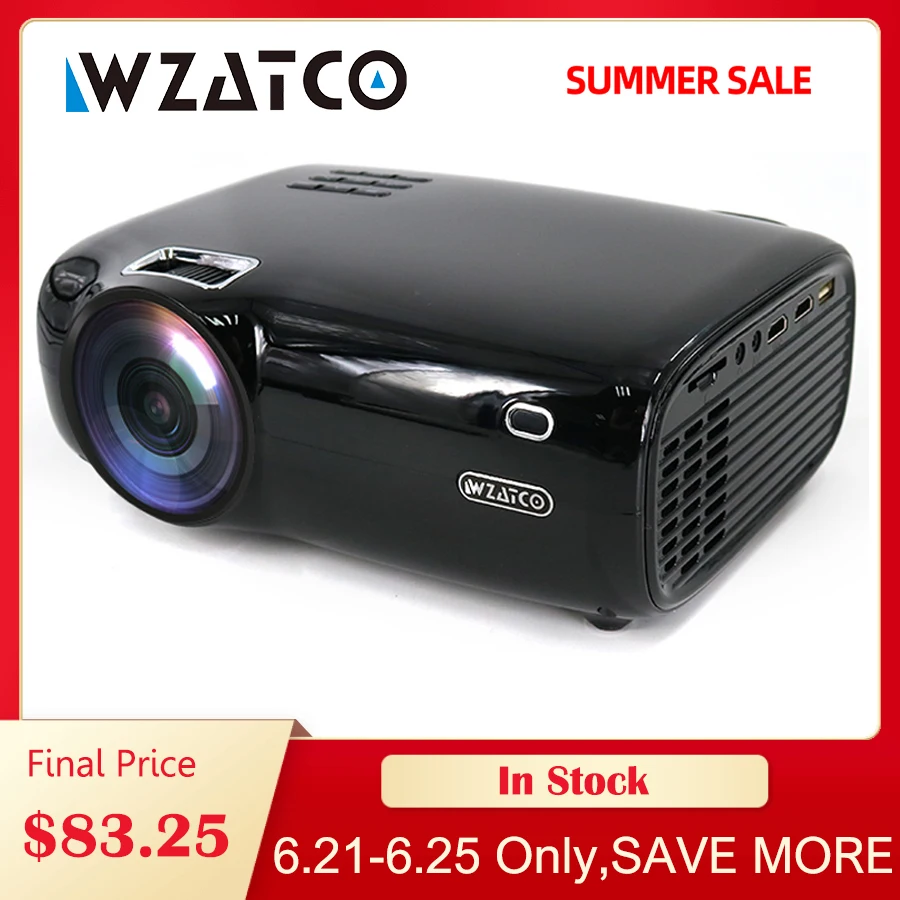 Светодиодный проектор WZATCO E600 с поддержкой AC3 1080p 4K 3D видео Android Wi Fi умный