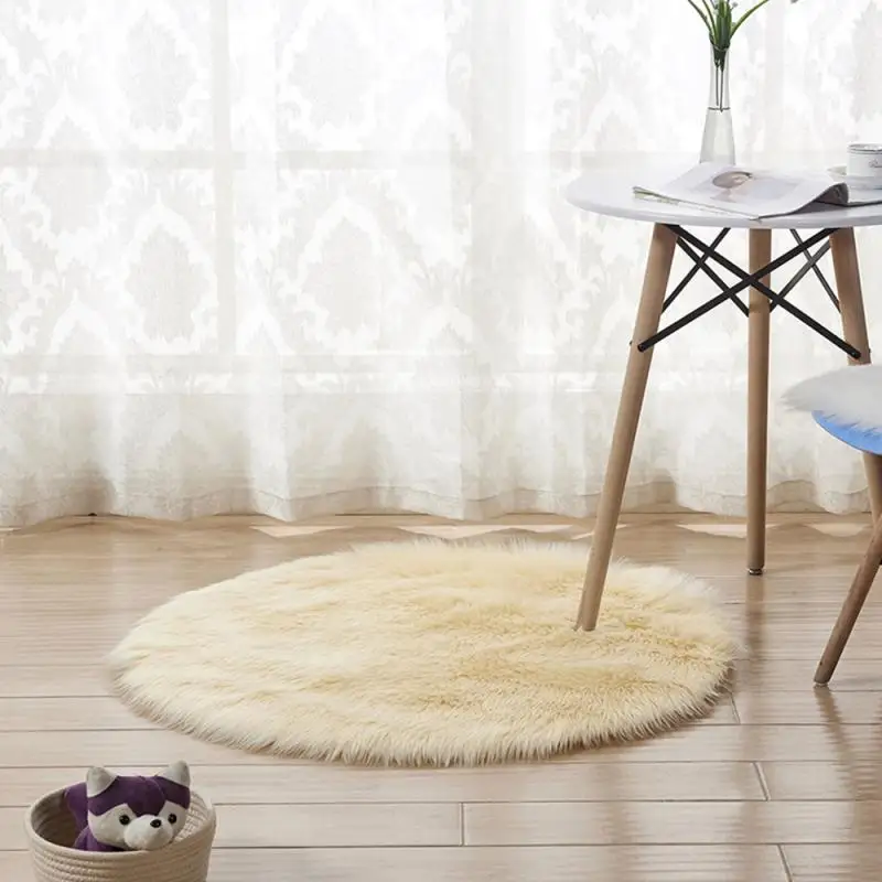 Мягкий маленький коврик из искусственной овчины 30*30 см покрытие для стула