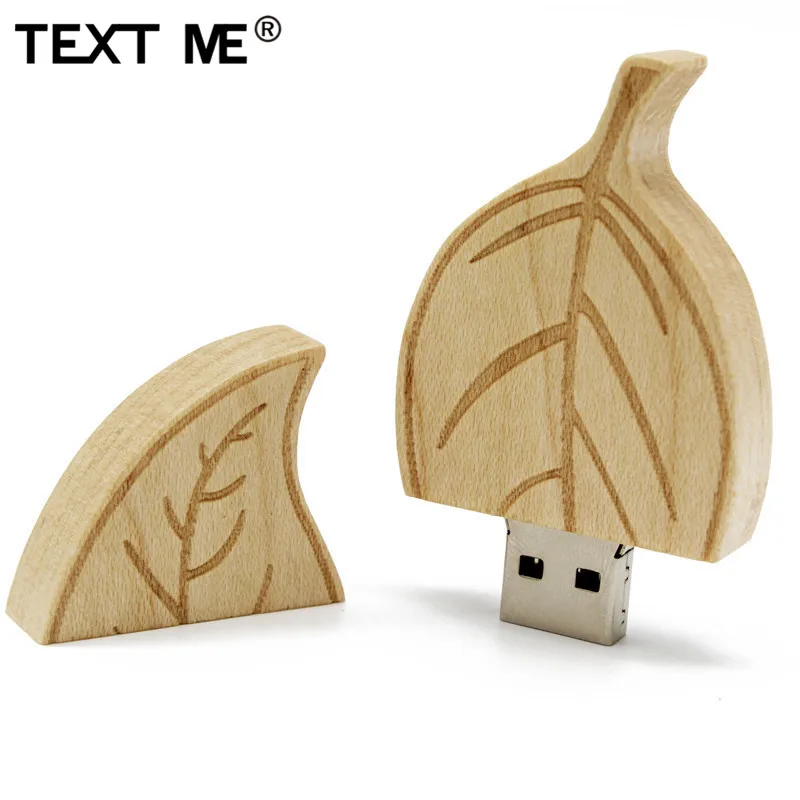 TEXT ME клен карбонизированные листья бамбука стиль usb флэш-накопитель ручка привода 4GB 8GB 16GB 32GB 64GB usb2.0 pendrive