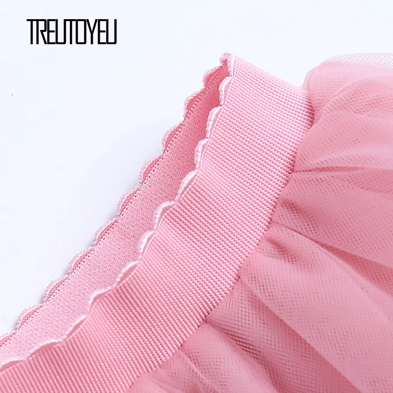 Юбка миди плиссированная из тюля 6 слоев с высокой талией|Женские юбки| |