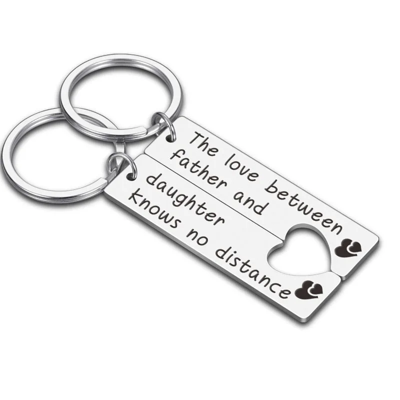 Брелок для ключей из нержавеющей стали с надписью любовь между папой и дочерью |