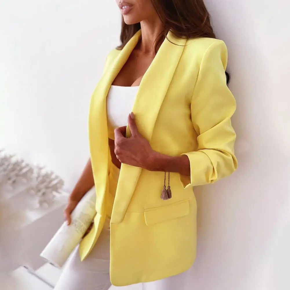 

Женский блейзер, популярный изящный блейзер с воротником-шалью, осенне-зимние костюмы, пальто