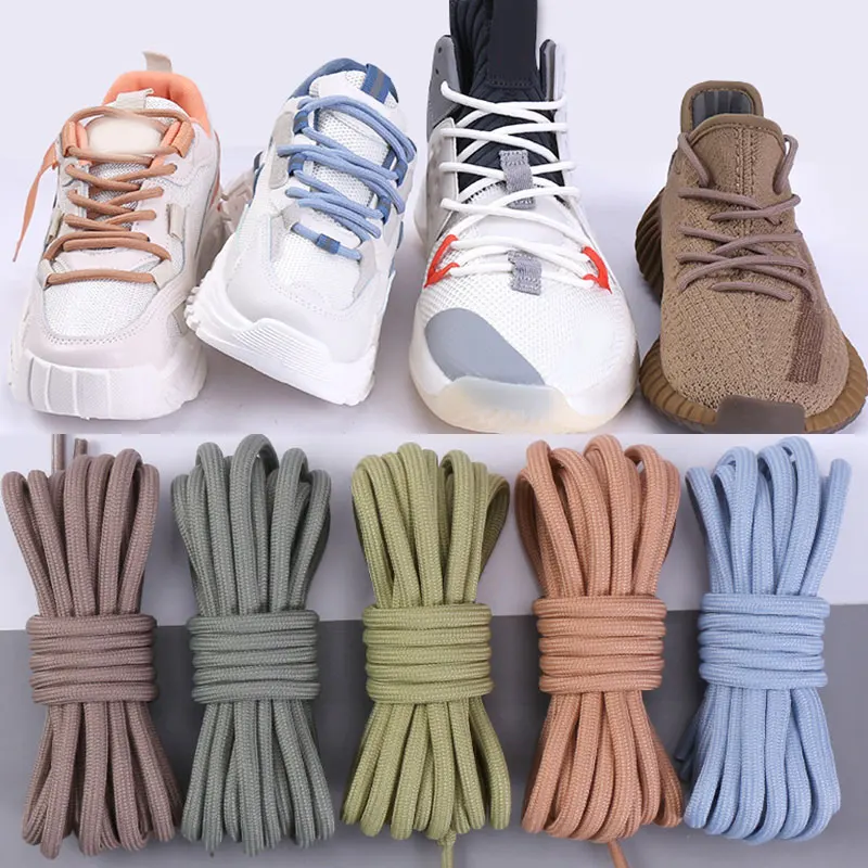 

1 Pair Round Shoelaces Solid Color Classic Polyester Shoelaces Wear-resistant All-match Sports Shoelaces Sneaker 100/120/140cm