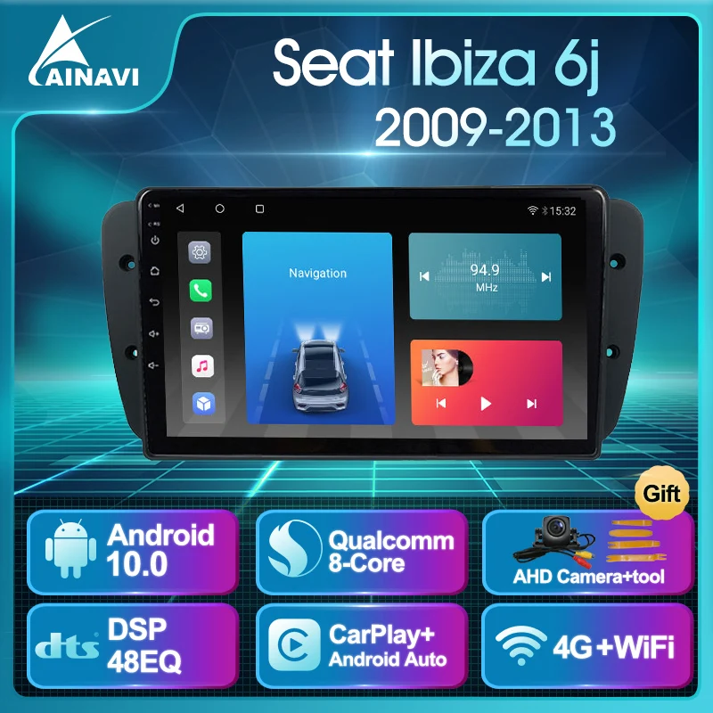 

Car Radio Android 10 QLED Screen For Seat Ibiza 6j 2009-2013 Stereo Multimedia Video Player DSP Android Auto Carplay NO 2din DVD
