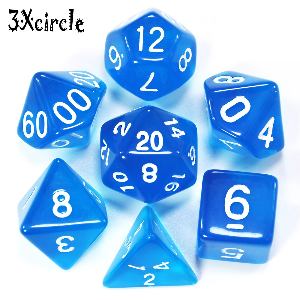 Высокое качество 7 шт./компл. Прозрачные Цифровые многогранные кости насыщенного