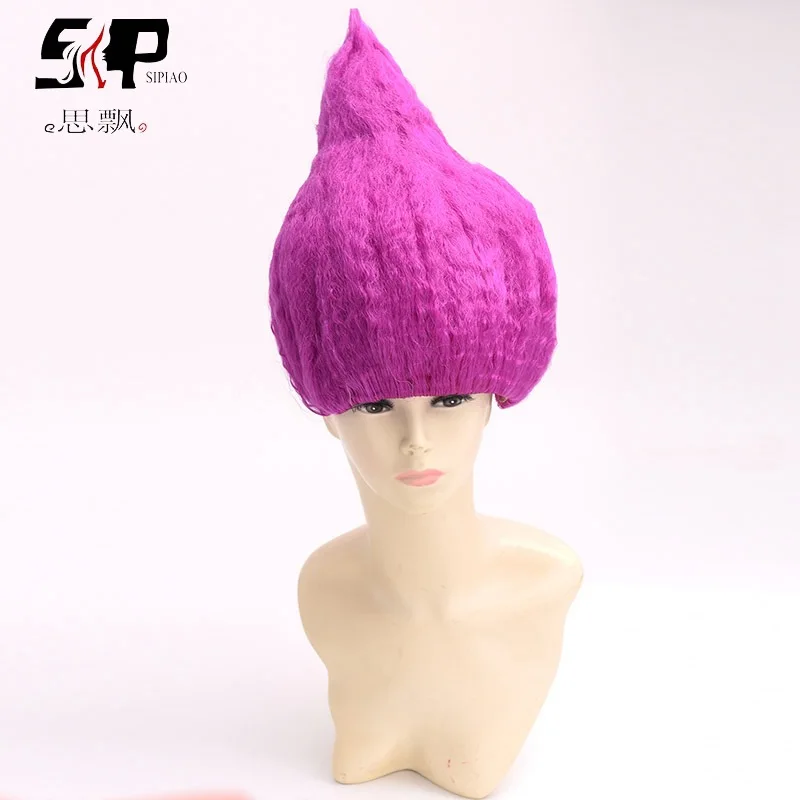 Flame Shape Wig Cosplay Multicolor Short Wigs For birthday Party Synthetic sets Halloween props annual meeting festival Hat | Дом и сад