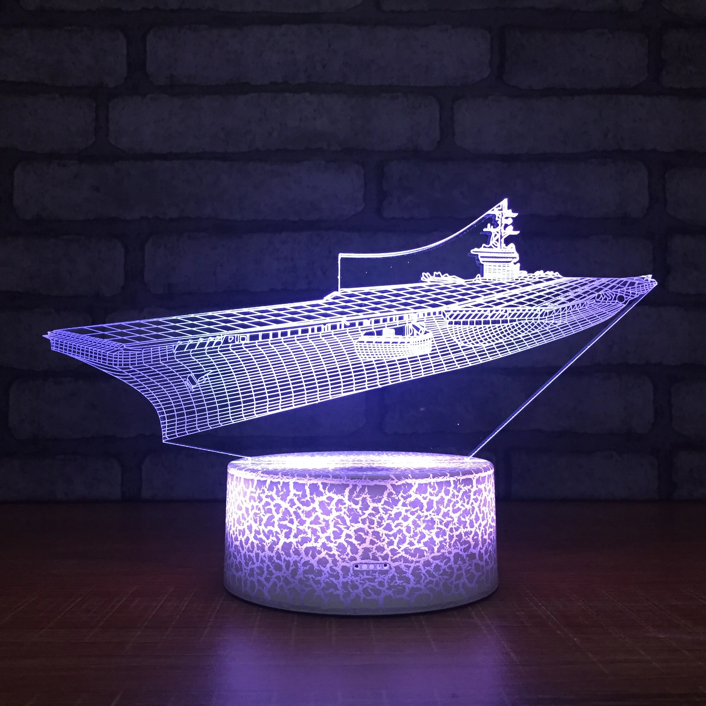 

LED 3d Lamp Colorful Acrylic Ship Shape USB Touch Remote Night Light for Room Office Decoration Kids Christmas Gifts