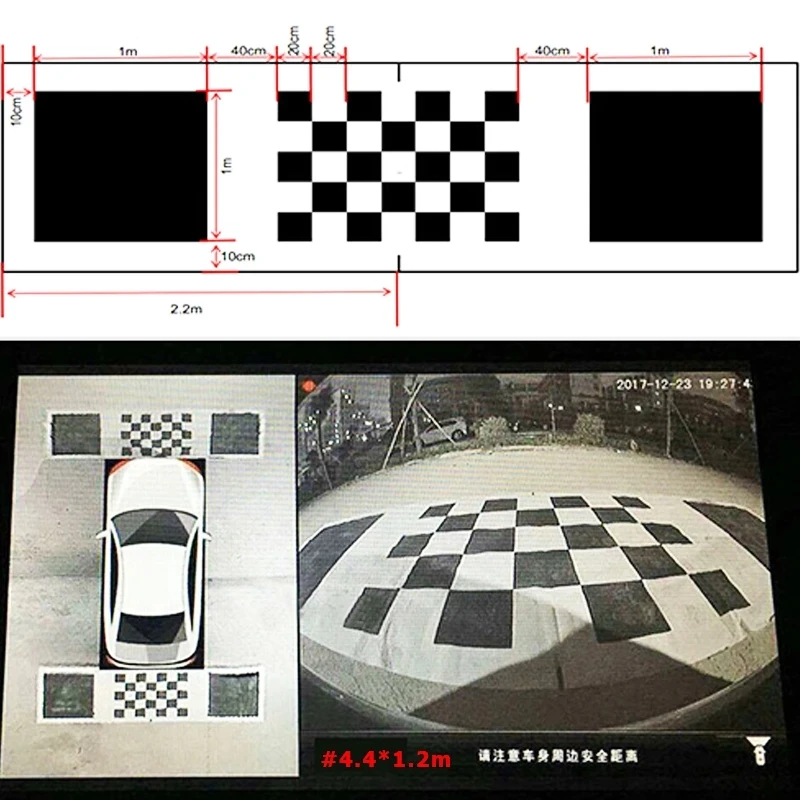 Калибровочная ткань для тканей 4,4 * 1,2 м специально для настройки системы 360 градусов Surround Bird View, ткани для отладки нетканые.