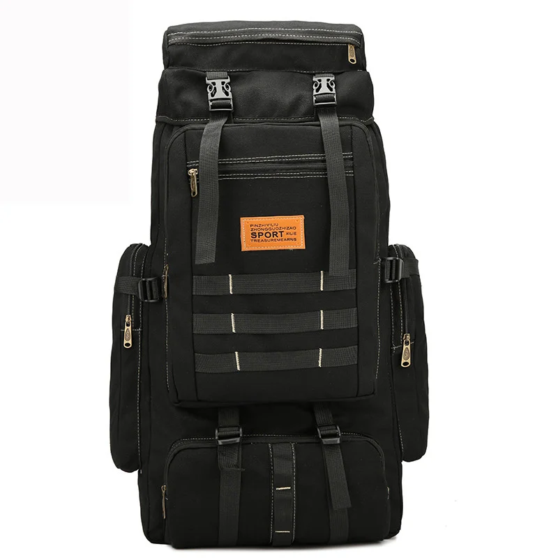 Black 70L военный рюкзак, тактическая Холщовая Сумка для мужчин, армейский рюкзак для путешествий, кемпинга, туризма, альпинизма, походный рюкзак Militar XA236D - Цвет: Black