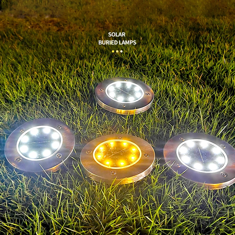 Уличная декоративсветильник лампа на солнечной батарее 8 светодиодов