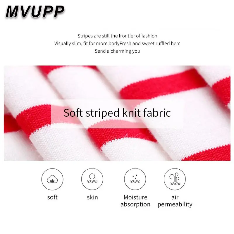 MVUPP г., повседневные платья для мамы и дочки в полоску красный и белый подол в форме лотоса, платье для мамы и дочки семейный образ nmd