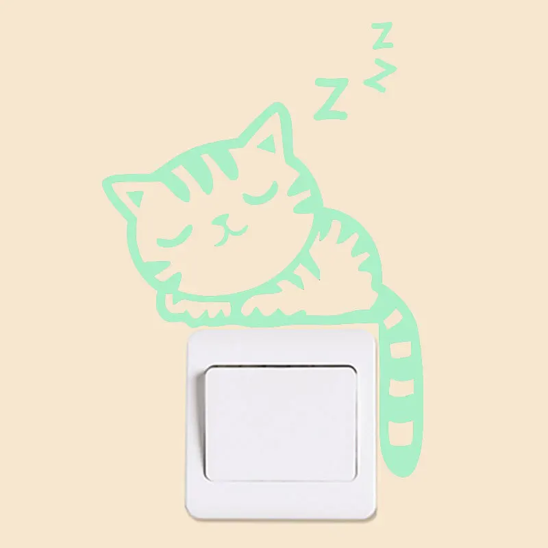 

1PC Creative Luminous Cartoon Switch Sticker Fluorescent Cute Wall Sticker Socket Stickers Waterproof Mildewproof Home DIY Decor