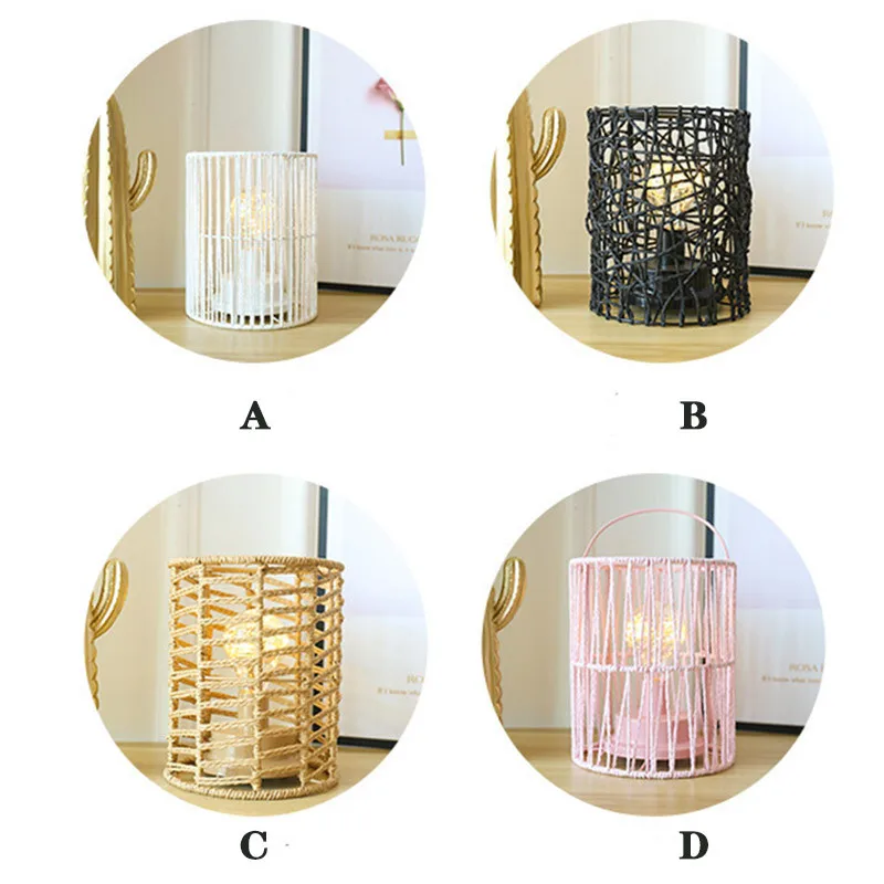 Iron Weave LED Table Lamp Night Lights Bedroom Study Home Decor Lantern Christmas New Year Gift USB Battery Lighting | Лампы и