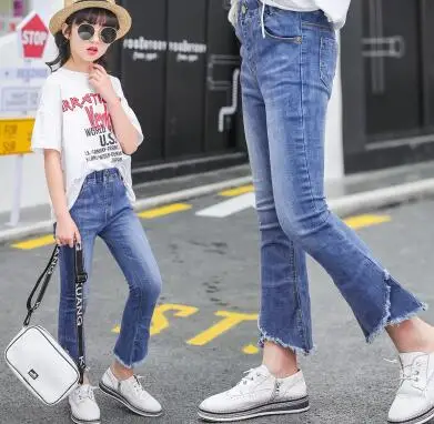 J003 jeans Коллекция года, Весенняя детская одежда джинсы для девочек повседневные тонкие джинсы для маленьких девочек, джинсы для крупных девочек, длинные штаны - Цвет: J003 jeans