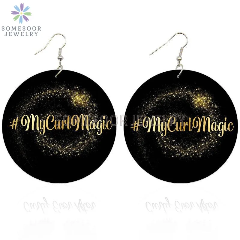 SOMESOOR Волшебные искусства для девочек африканские деревянные висячие серьги