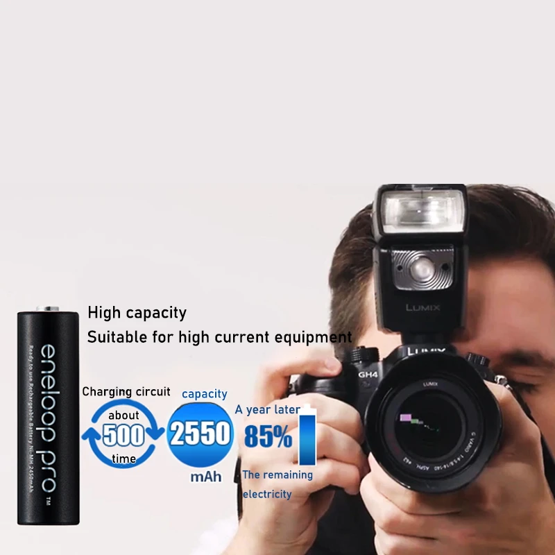 Аккумуляторные батареи Panasonic Eneloop предварительно заряженные Ni-MH типа АА 2550 мАч 1 2