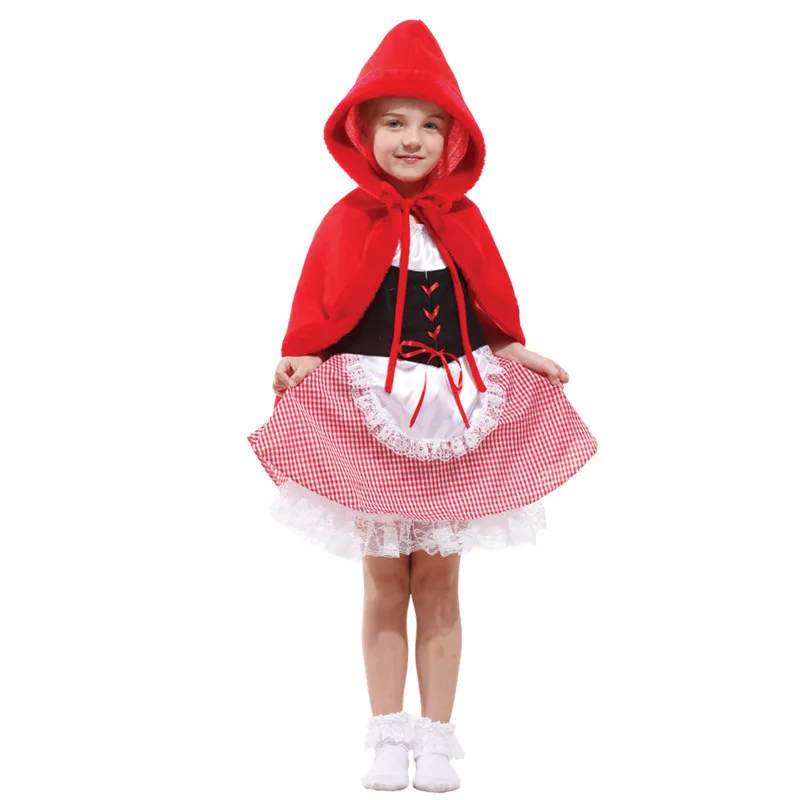 

Little Red Riding Hood cosplay kids girl costume halloween fancy dress clothing for children whole set