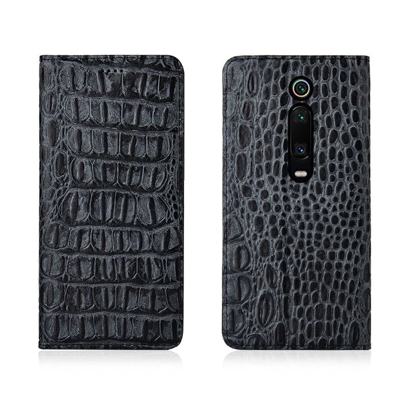 Чехол с откидной крышкой из натуральной кожи крокодиловым узором для телефона