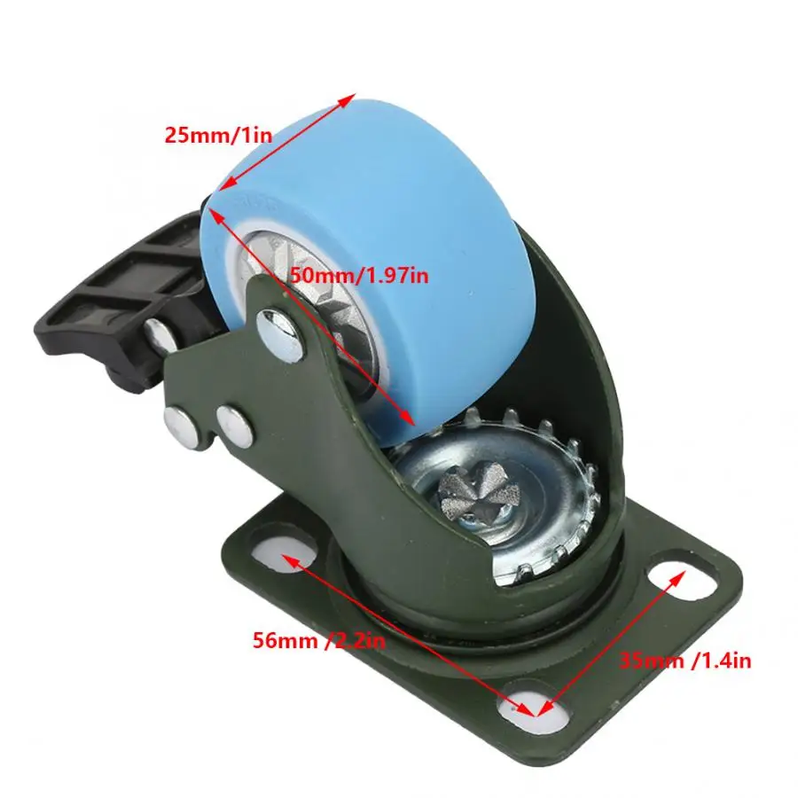 Марганцевая Стальная скоба 2 дюйма роликовые колеса колесики из ТПУ поворотное
