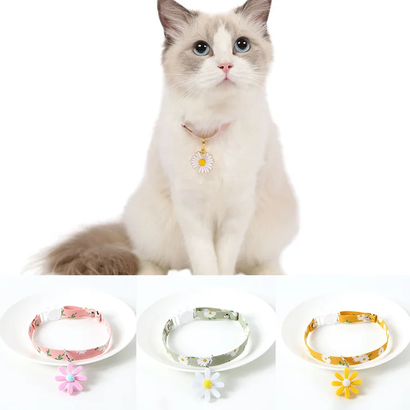 

Маленькая Маргаритка, искусственный цветок, воротник-колокольчик для щенка, ожерельльлье с котенком, поводки, товары для домашних животных