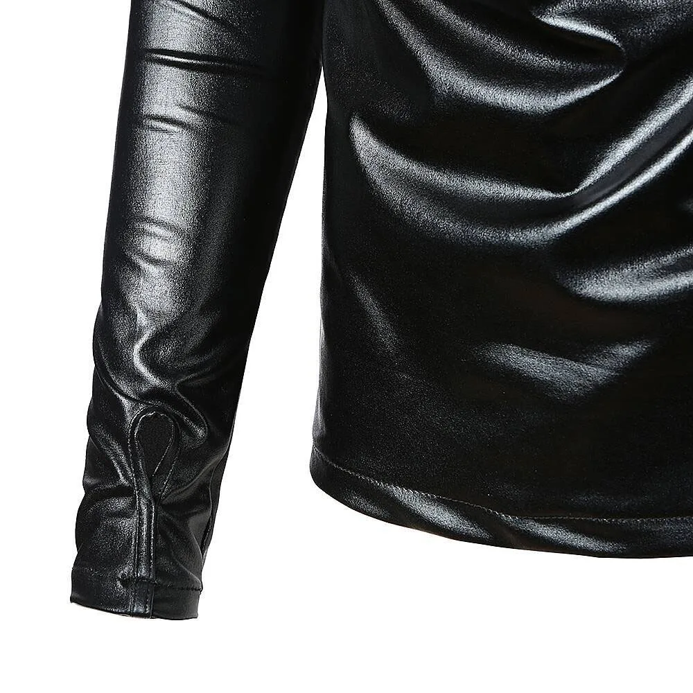 

Gothic Tshirt Spring Autumn The New Fashion Hipster Creative Designer Hot Sale Black Pile Collar Long Sleeve Top Men Clothing