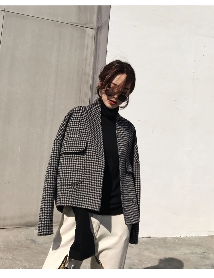 Manteau femme, Женское шерстяное клетчатое пальто с карманами, шерстяное пальто, куртка для женщин, женская утепленная верхняя одежда, куртка, пальто, chaquetas mujer