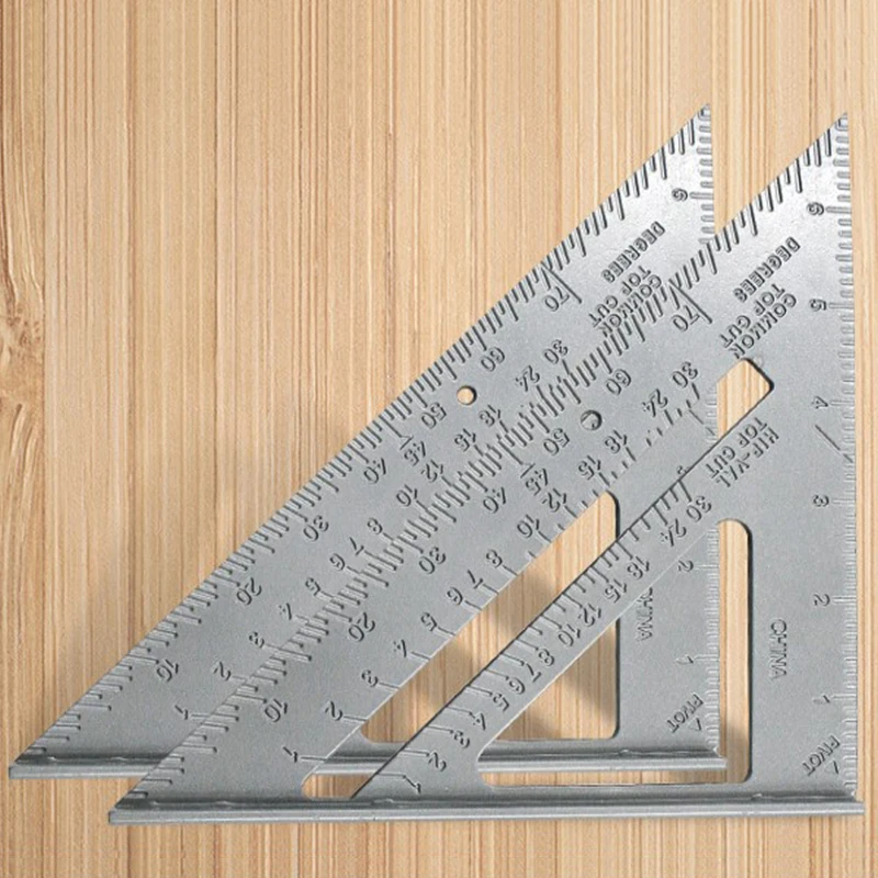 

Measurement Tool Triangle Square Ruler Aluminum Alloy Speed Protractor Miter For Carpenter Tri-square Line Scriber Saw Guide