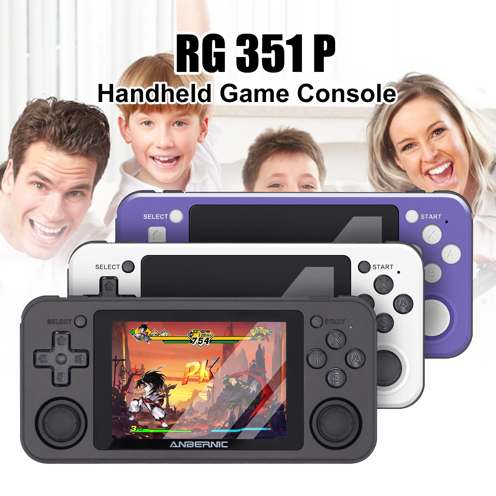 Портативная игровая консоль RG351P ANBERNIC в стиле ретро PS1 RK3326 64 ГБ с открытым исходным