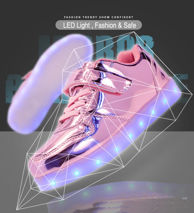 B &amp G светодиодный светильник Детская обувь Светящаяся для мальчиков Обувь