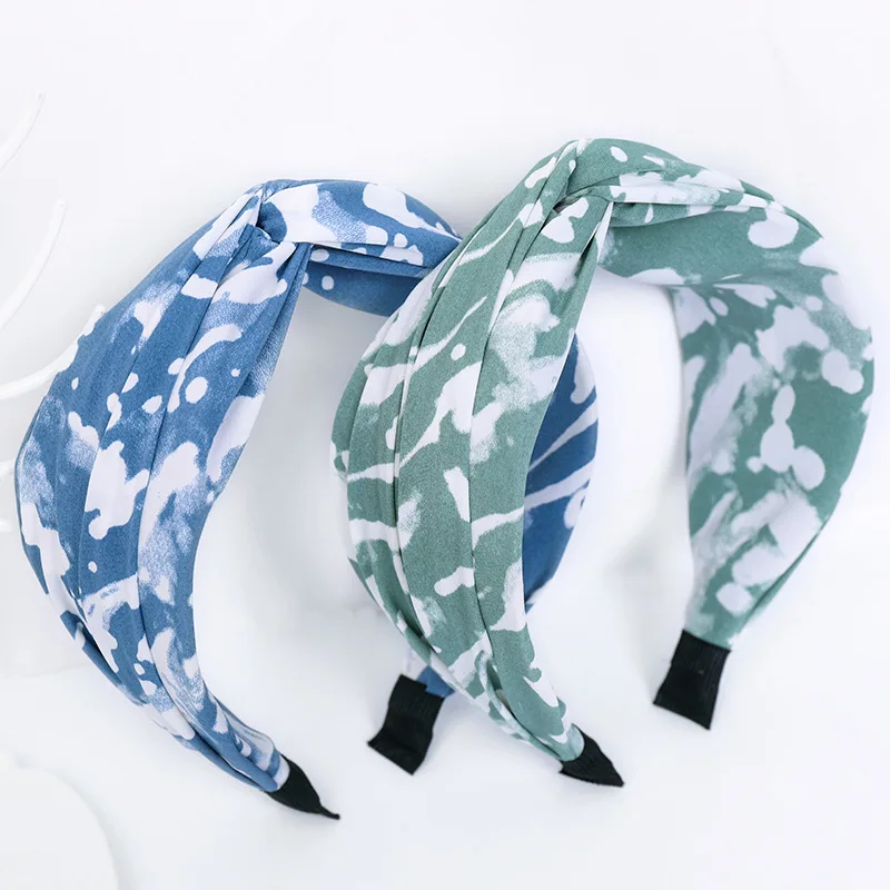 

2021 винтажные тканевые аксессуары для волос с перекрестным принтом ободок женские повязки для волос повязка на голову для девочек повязки д...