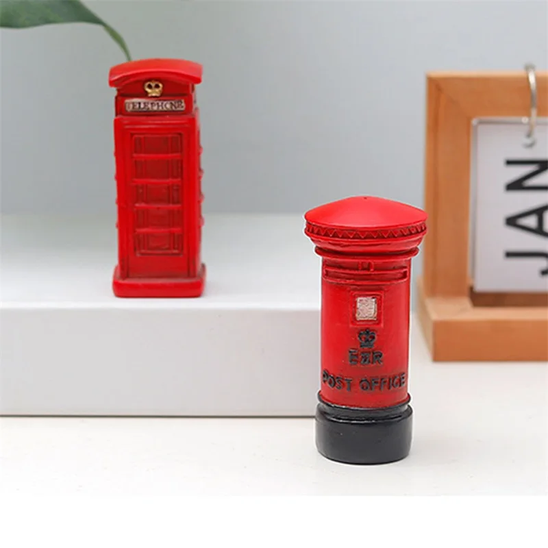 Креативные красные украшения для телефонной будки миниатюрный почтовый ящик в