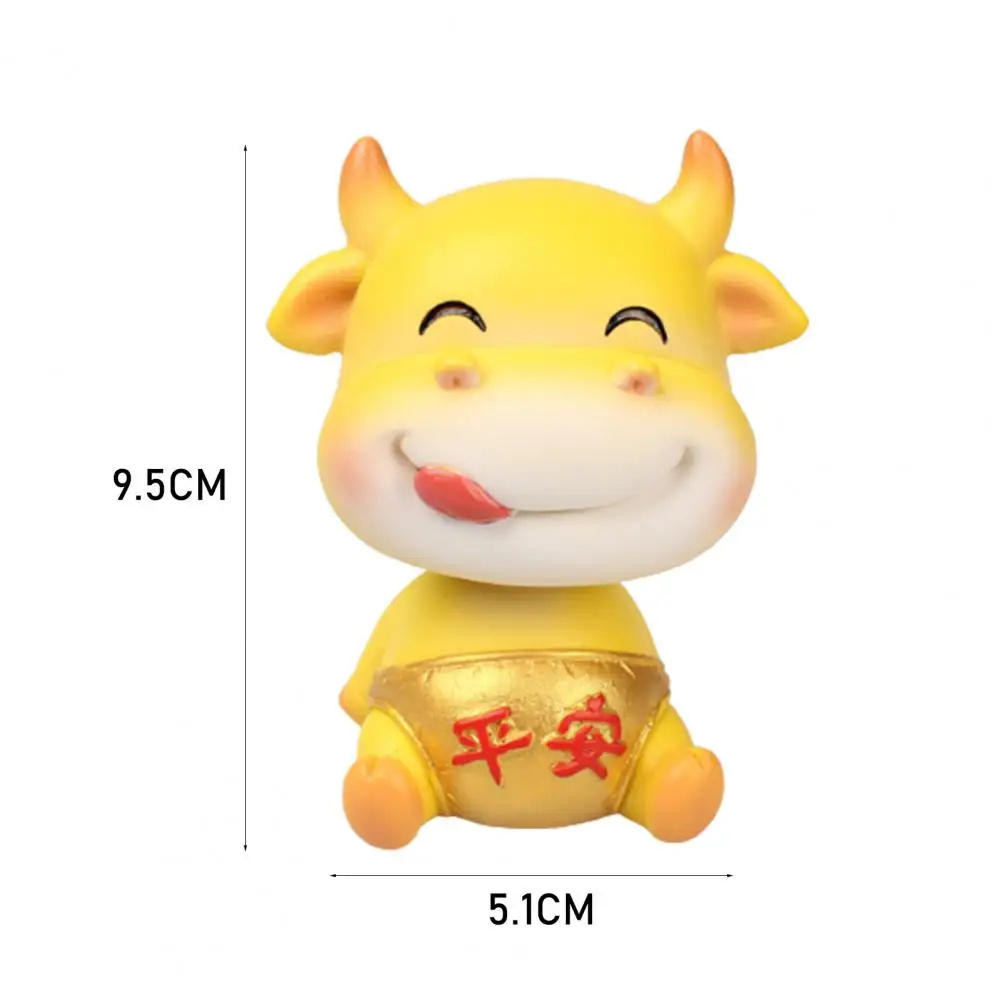 

50% Hot Sales!!!Car Dashboard Decor Toy Small High Imitation Resin Mini Cow Figurine Decor for Car Decor