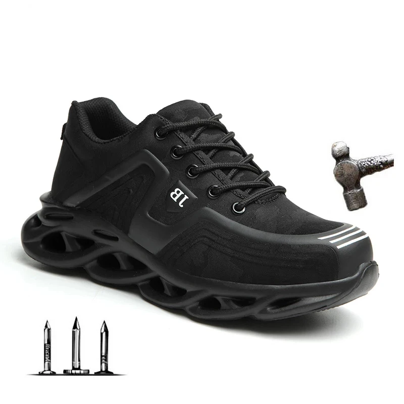 

Drop shipping Steel Toe Work Shoes Fashion for Men Women Sneaker Ultralight Mesh Industial Safety shoes Plus size 37-46RXM179