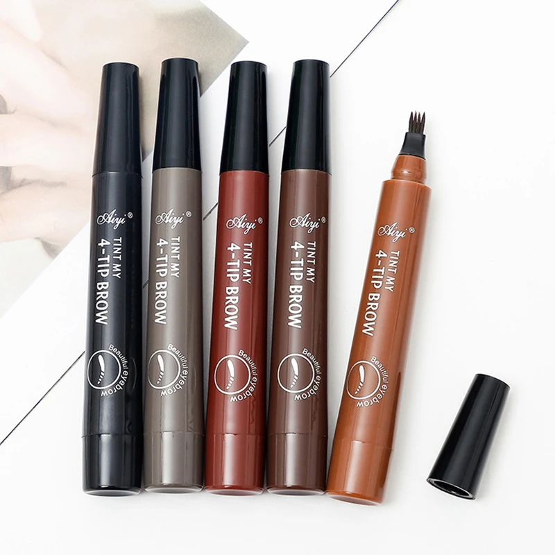 4 Fork Waterproof Eyebrow Pencil Women 3D Long Lasting Natural Liquid Eye Brow Pen Tint Tattoo Tip Makeup Tools | Красота и здоровье